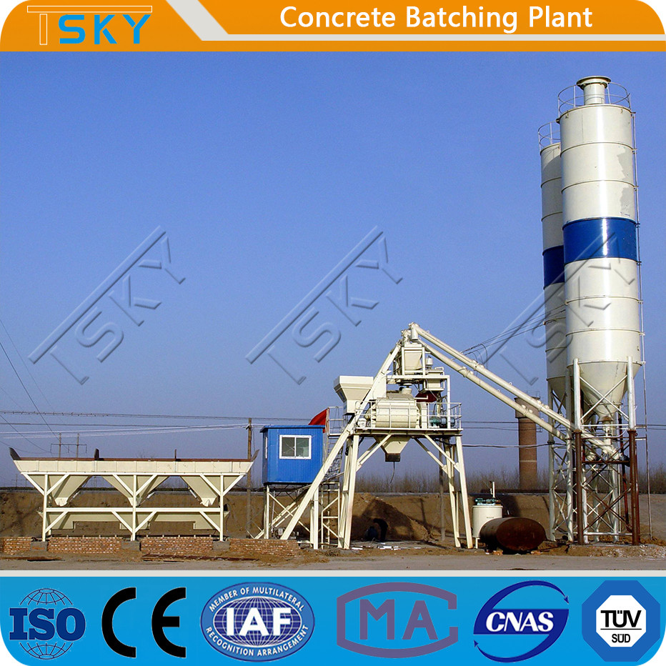 Bucket Feeding HZS60 60m3/h Concrete Batching Plant